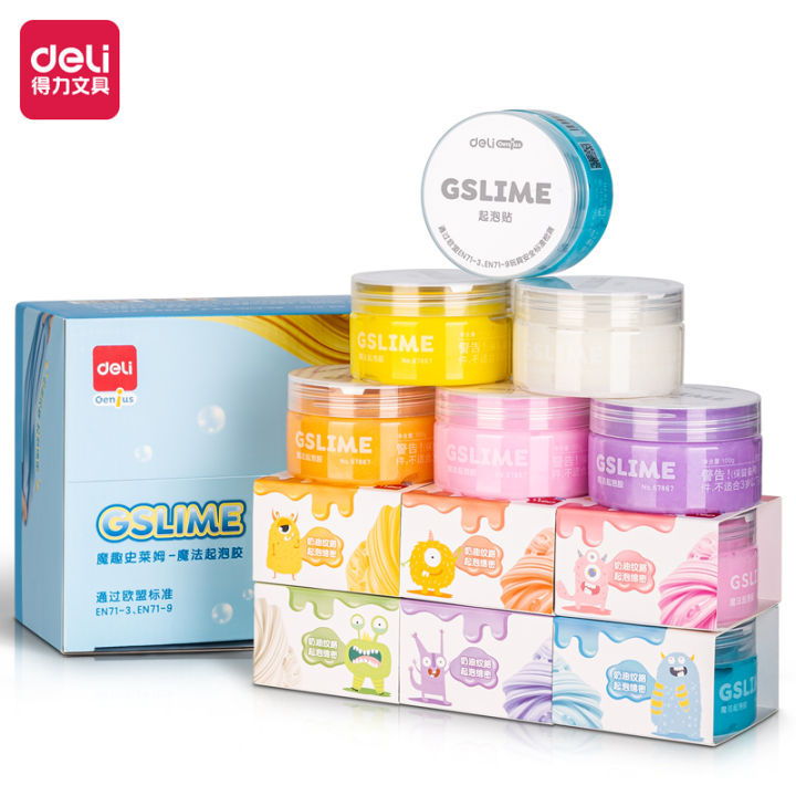 Deli Transparent crystal Mud and Cream-textured Colored Magic Foaming Mud - Multicolor (67867)