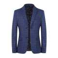 Modern Coat Cotton Mix Check Printed Blazer with Two Buttoned for Men. 
