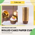 50Pcs Aluminum Foil Cupcake Cups Disposable Muffin Liners Baking Cups Aluminum Cupcake Tip Pan Ramekin Holders Little Pudding Cups-Gold + Brown. 