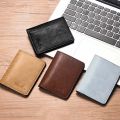 Fashion Brown Credit Card Bag Ultra-thin Mini Money Bag Cash Clip Coin Purse Business Card Holder Men Wallet ID Card Cover. 