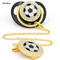 Wenefang Newborn Pacifiers Bling Gold Pacifier Clip Football Sell Baby Pacifier New style Baby Drill Appease Play Mouth Spot Su Chupetes De Lujo. 