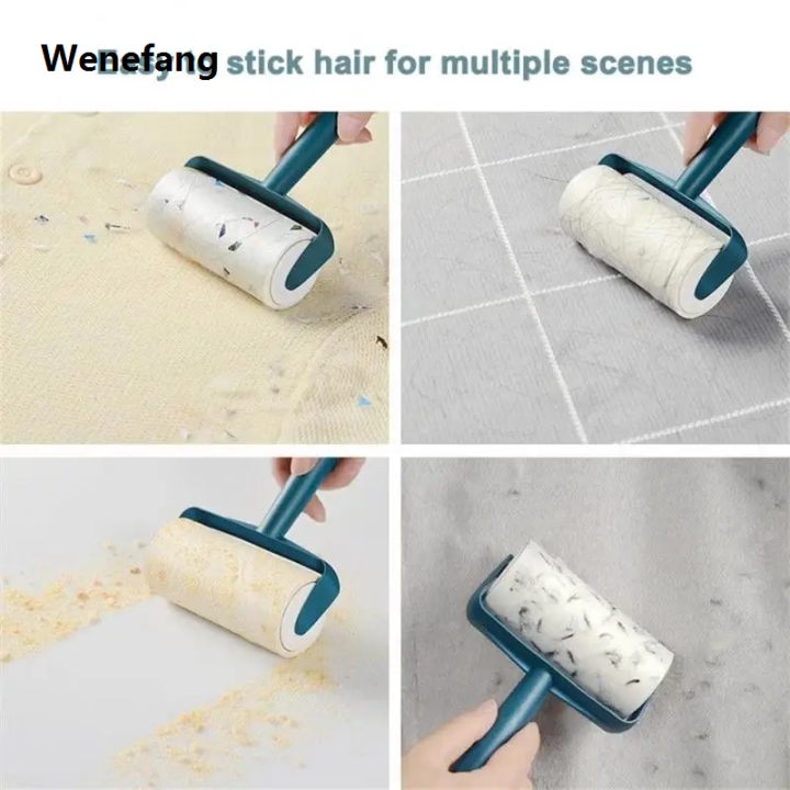 Wenefang transparent bag 1pc Pet Hair Remover Replaceable Roll Paper Sticky Roller Dust Wiper Household Clothes Lint Remover Carpet Cleaner Cleaning Tool