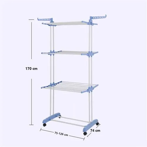 Multifunction%20Foldable%20Height%20Adjustable%20Cloth%20Drying%20Stand%203%20Layer%20-%20Image%204