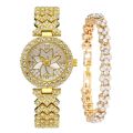 Elegant With Bracelet Gypsophila Watch Rose Gold Bling Bling Flower Diamond Watch Alloy Ladies Watch. 