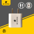 My Power 18 Watt Fast Charging Round Pin  with Type-C data cable, Indian Pin, Quick Charger White Color with 6 Months of Warranty. 
