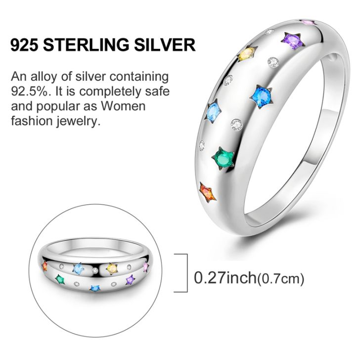 HOT Original 925 Sterling Silver Women Finger Rings for Women Silver Cocktail Ring Geometric Butterfly Round Shape Luxury Jewelry
