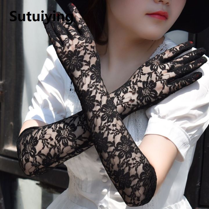 Sutuiying%20Summer%20Sunscreen%20Anti%20UV%20Flower%20Fashion%20Party%20Lace%20Gloves%20Long%20Mittens%20Women's%20Gloves%20Arm%20Warmers%20-%20Image%208