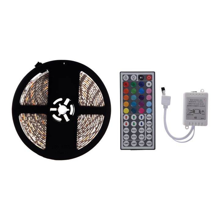 fasdaga 2 Pcs Accessories: 1 Pcs RGB 5M 5050 LED Strip Light Flexible 300 Leds SMD LED Tape & 1 Pcs 44 Key IR Remote Controller