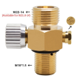 CO2 Tank Valve Air Tank CO2 Bottle Cylinder with On/Off Thread M18x1.5 Out Put Thread W21.8-14 Suit for Aquarium. 