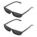 fasdaga 2X Vintage Rectangle Sunglasses Women Small Frame SunGlasses Retro Eyewear S17072 black frame black. 