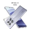 Redmi Note 14 4G , 5G , 14 Pro 5G & 14 Pro Plus 5G Cover(All Different Size) Clear Transparent Shockproof Soft Tpu Cover Case, Note 14 5G , Note 14 Pro / Plus. 