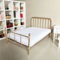 Creative :12 Scale Dollhouse Bed Frame With Mattress Doll Bed Furniture Bedroom Scene Play House Mini Bed Model DIY Toy. 
