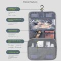 Convenient Large Capacity Portable Travel Toiletry Bag Waterproof with Hanging Hook Hanging Makeup Bag Multifunctional Water-resistant Makeup Case Bathroom. 