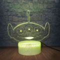 NEW 【Innovative design】Toy Story Table Desk Lamp Buzz Lightyear Aliens 3D Led Illusion Night Light Baby Sleeping Projector Lamp for Room Decor Kids Toy. 