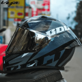 Vega Bolt Macho Black Grey Full Face Single Visor Helmet | VEGA DOT & ISI Certified Head Protective Wear For Riders. 