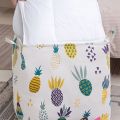 100L Capacity Cube Durable Quality Cotton Linen with PE Waterproof Coating Coating Laundry Basket Bag with Handles and Cover. 