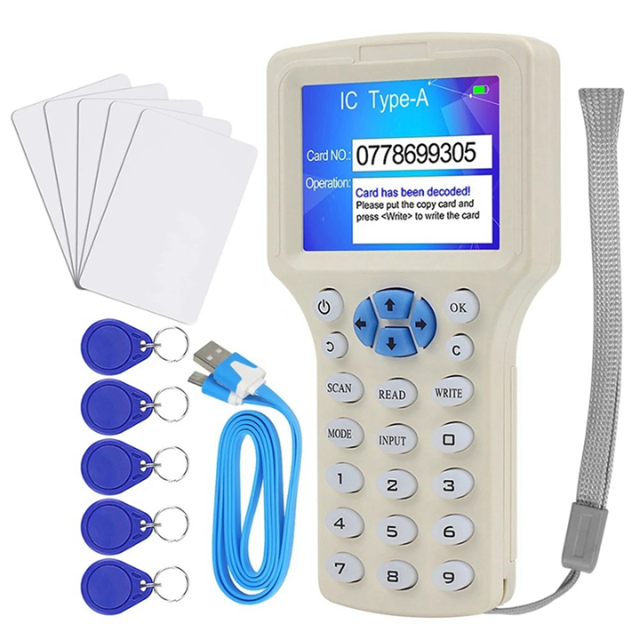 10 Frequency NFC Smart Card Programmer 125KHz 13.56MHz Encrypted ...