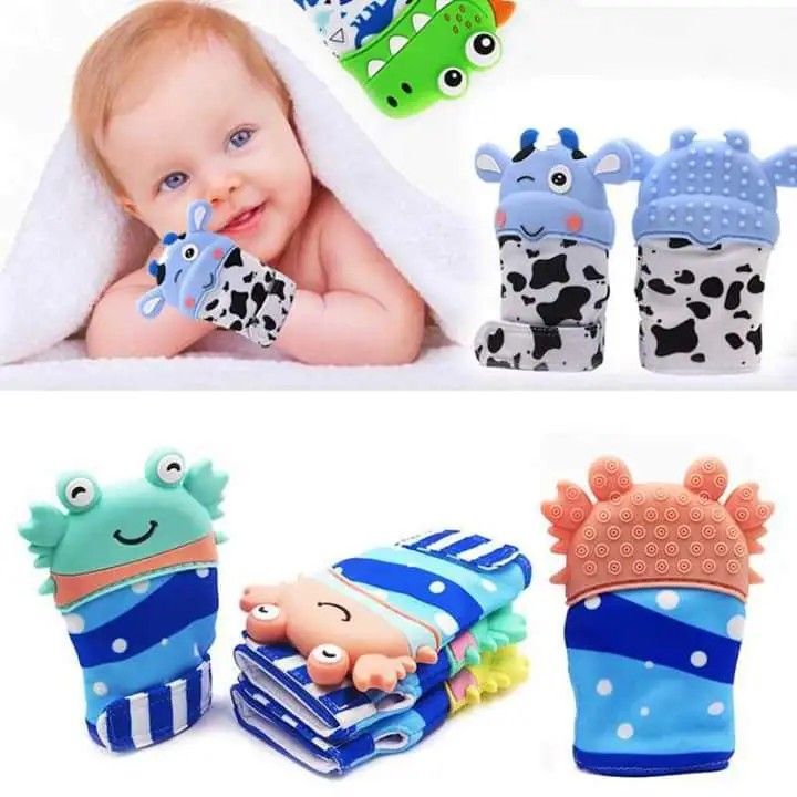 Baby Teething Mittens - Cow Gloves