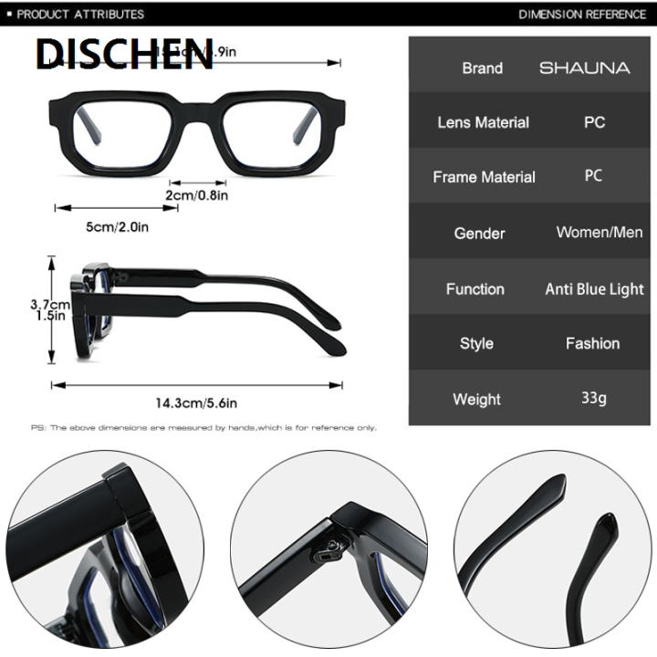 DISCHEN%20New%20style%20SHAUNA%20Ins%20Popular%20Fashion%20Polygon%20Square%20Women%20Glasses%20Frame%20Clear%20Anti%20Blue%20Light%20Eyewear%20Optical%20Men%20Red%20Blue%20Frame%20-%20Image%206