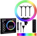 MJ18 45cm RGB LED Ring Fill Light Includes 3 Phone Holders Remote And 7 Ft. Stand. 