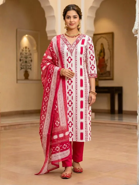 Premium%20Regal%20Prism%20Cotton%20Suit%20%E2%80%93%20Red%20&%20Mustard%20(3%20PC)%20By%20Noor%20Fashion%20Nepal%20-%20Image%203