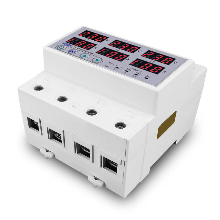 TOMZN 100A 3-Phase DIN Rail Voltage Protection Relay – Adjustable Over ...