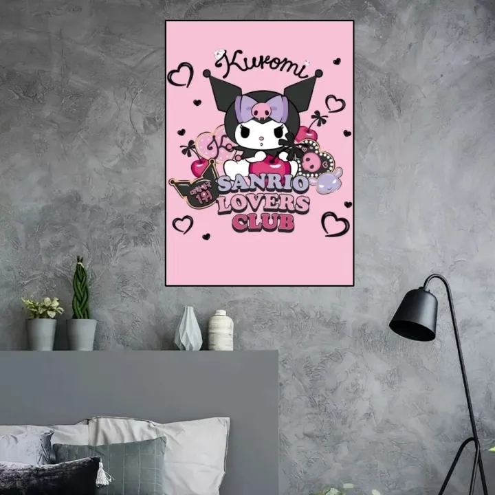 Canvas%20Painting%20Stickers%20Sail%20Aesthetic%20Art%20Wall%20Home%20Decor%20i%20Cute%20Poster%20Kuromi%20Kawai%20-%20Image%203