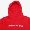Red I'm With The Band Printed Hoodie For Women. 