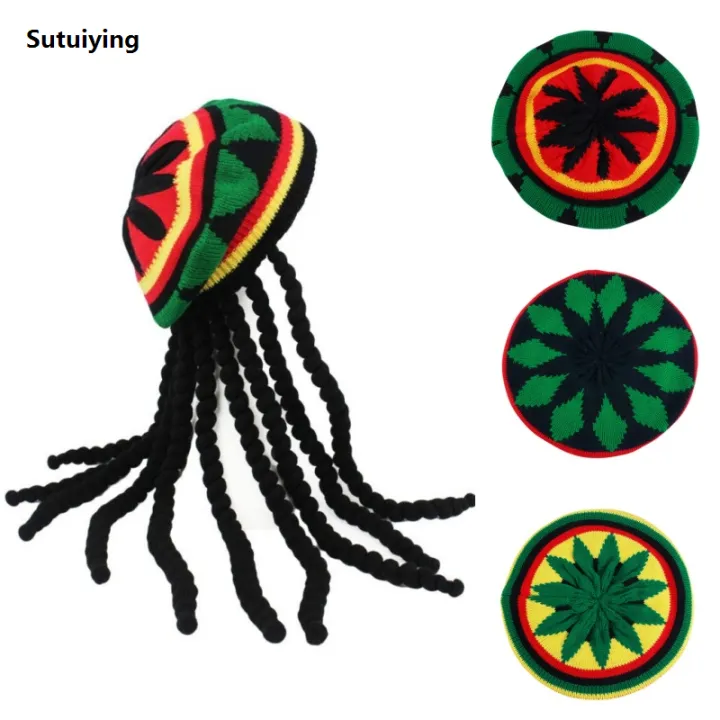 Sutuiying%20Unisex%20Knitted%20Braid%20Hat%20Jamaican%20Bob%20Rasta%20Beanie%20Hats%20Hip%20Hop%20Cap%20High%20Quality%20Men%20Dreadlocks%20Wig%20Bob%20Marley%20Caribbean%20Fancy%20Dress%20Headwear%20-%20Image%202