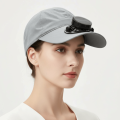 Fishing Sun Hat Portable Solar Powered Fan Baseball Cap Solid Color Long-lasting Rechargeable Fan Hat Lightweight Breathable Cooling Fan Peaked Cap for 3.7V/300mAh Hiking. 