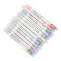Sojhoop 12 Pcs/Set Japanese Stationery Mild Liner Double Headed Fluorescent Pen Fluorescent Marker Pen Highlighter Pen Color Mark Pen Cute. 
