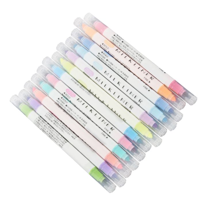 Sojhoop%2012%20Pcs/Set%20Japanese%20Stationery%20Mild%20Liner%20Double%20Headed%20Fluorescent%20Pen%20Fluorescent%20Marker%20Pen%20Highlighter%20Pen%20Color%20Mark%20Pen%20Cute%20-%20Image%205