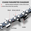 8Pcs 18Inch Chainsaw Chain 62 Drive Links 0.05In Gauge, 3/8In Pitch, 18In Replacement Chain Low- Chainsaw Chain. 