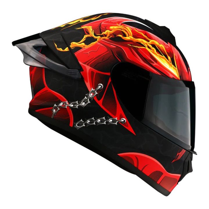 Spyder Helmet Glass Lock ID HELMET SPYDER D1 BLACK CHROME VISOR