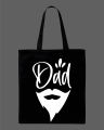 Dad Beard Graphic Printed Tote Bag– Black & White. 