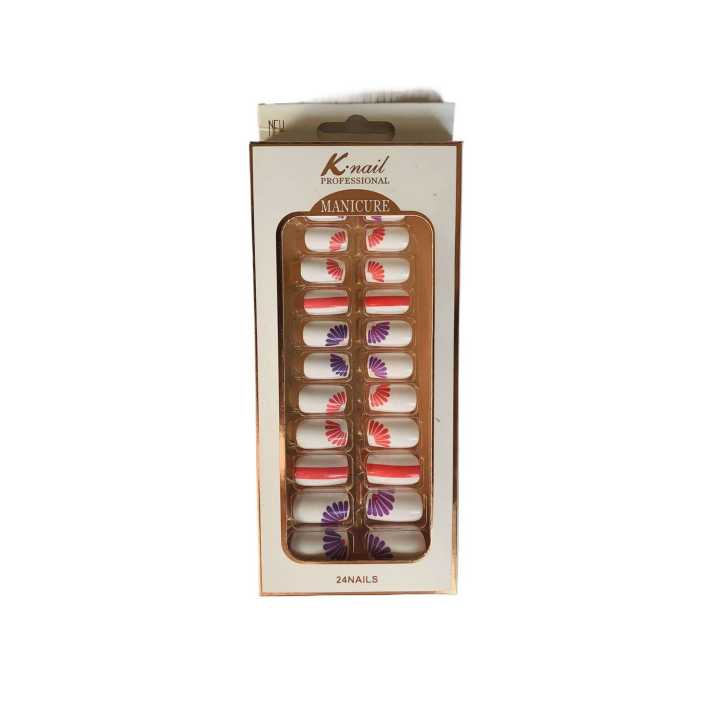 Knail Professional Reusable 24pcs Press Nails With Glue Tape