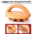 Wenefang 14 Beads Handheld Gua Sha Massage Brush Natural Wood Waist Leg Body Meridian Scraping SPA Therapy Anti Cellulite Relaxation Tool. 