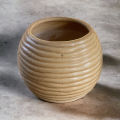 Round Ball Ceramic Planter / 4.5 Inches Tall / Drainage Hole. 