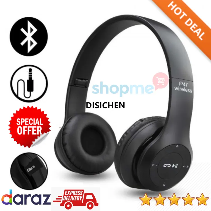 DISICHEN%20P47%20Bluetooth%204.1%20Headphone%20Wireless%20Headband%20Earphone%20Hands%20Free%20Music%20Headset%20With%20MF/TF%20AUX%20ports%20,%20P47%20Cat%20Ears%20Hot%20Selling%20-%20Image%203