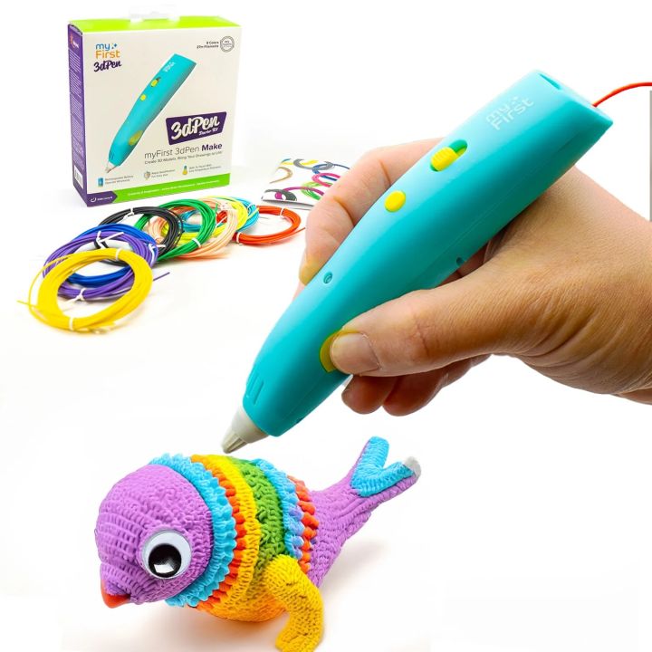 3D Pen, 3D Printing Pen, Easy Safe Creative 3D Writing Printer, 3D Doodle Printer Pen, 3D Art Printing Printer Pens, Educational Gift for Kids, Include 3 Colors PLA Filament Refills