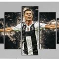 5 Piece Panel Wooden Back Frame Cristiano Ronaldo Canvas By Shreeniti. 