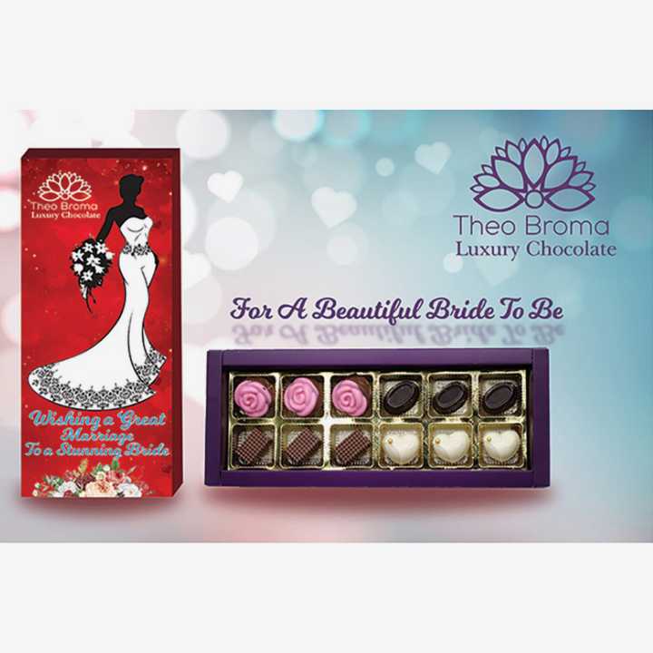 Beautiful Bride Homemade Chocolate box, Nepal Made by TheoBroma, 12 PC