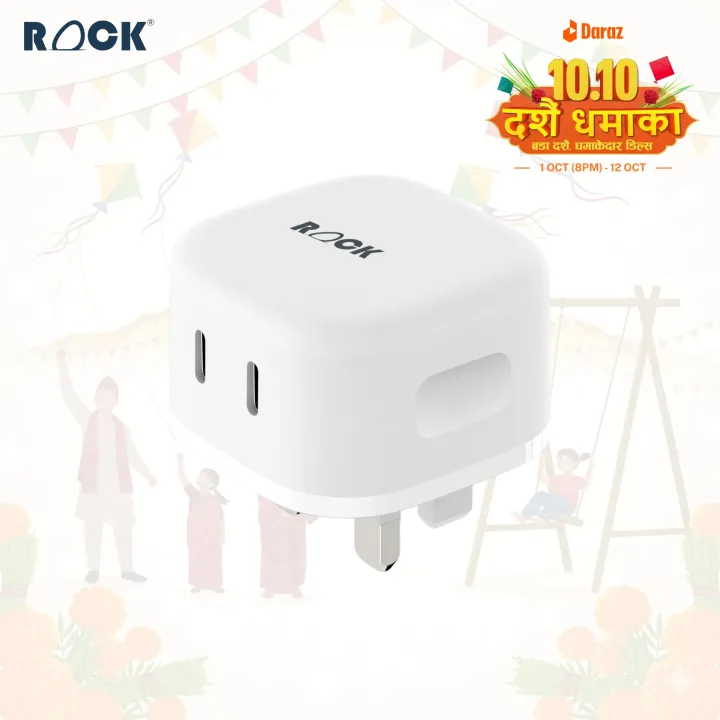 ROCK%20GaN%20Charger%2045W%20%7C%7C%20Two%20USB%20C%20Output%20Port%20%7C%7C%20Fast%20Charger%20%7C%7C%20Samsung%20Super%20Fast%20Charging,%20I-phone%20Fast%20Charging%20%7C%7C%20QC%20Fast%20Charge%20-%20Image%202