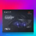 Havit F2083 Laptop Gaming Cooling Pad | 13 to 17 inch | Height Adjustable | Blue LED Fan | Dual USB Charging | Iron Mesh + Plastic Material | 1 Year Warranty. 