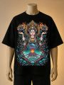 Manjushree Printed Graphic T-Shirt-Black, Blue, White. 