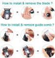 VGR 055 Professional Cordless Beard Hair Trimmer Kit - Rechargeable with Guide Combs, USB Cord Included. 