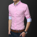 Emperor Chuangzhe 1306-Business Long Sleeve Shirt Korean Plaid Casual Slim Fit No Iron Thin Men's Shirt Fashion. 