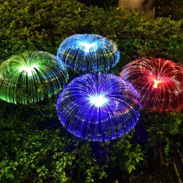 Led Solar Lights Garden Decoration Colorful Fiber Optic Jellyfish ...