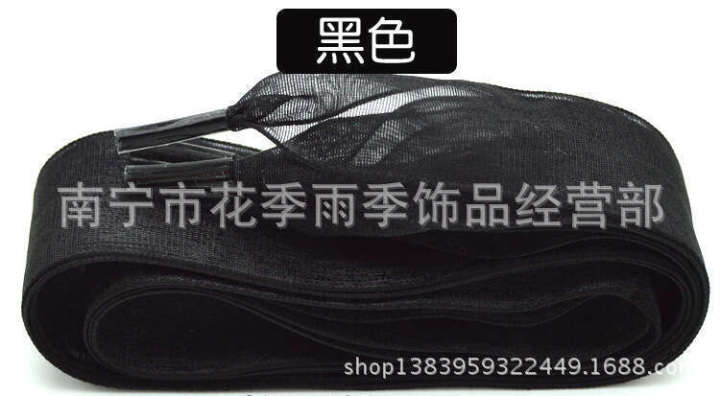 Organza%20Ribbon%20Chiffon%20Shoelaces%20Black%20White%20Red%20Yellow%20Blue%20Green%203.2cm%20Widened%20-%20Image%202