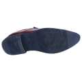 Brown Leather None Lace Pattern Design Black Horse  Formal Shoes For Men. 